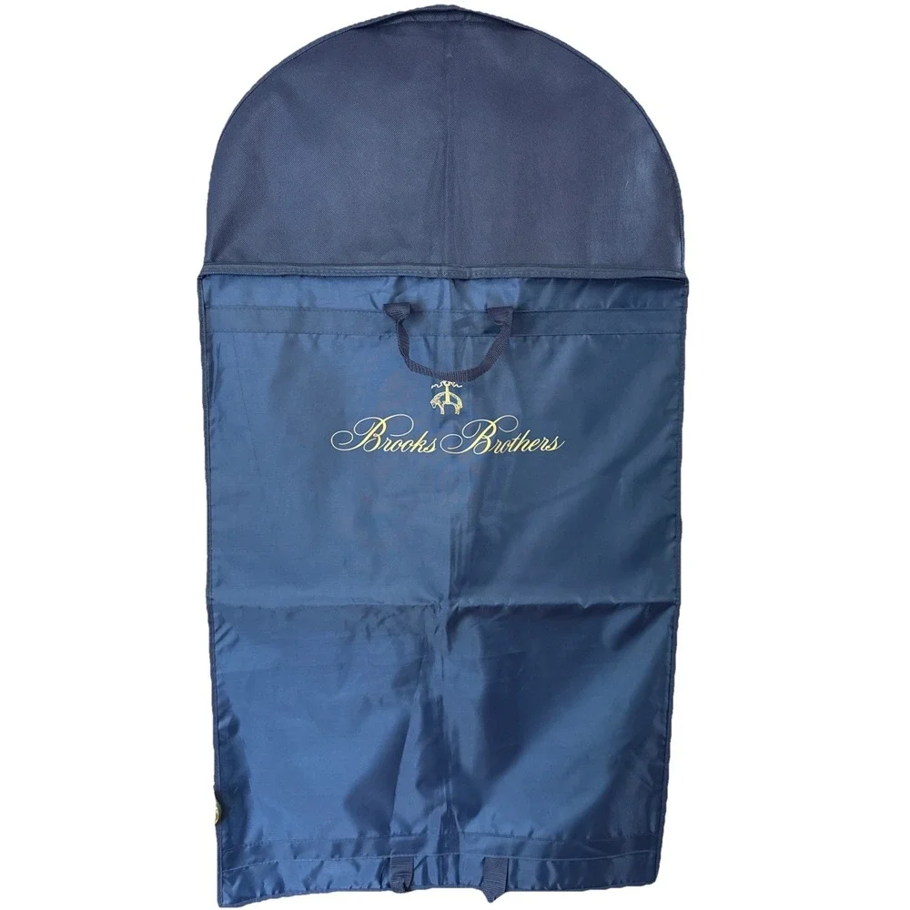 Brooks Brothers Blue Garment Bag Travel Suit Cover Folding Zippered 44